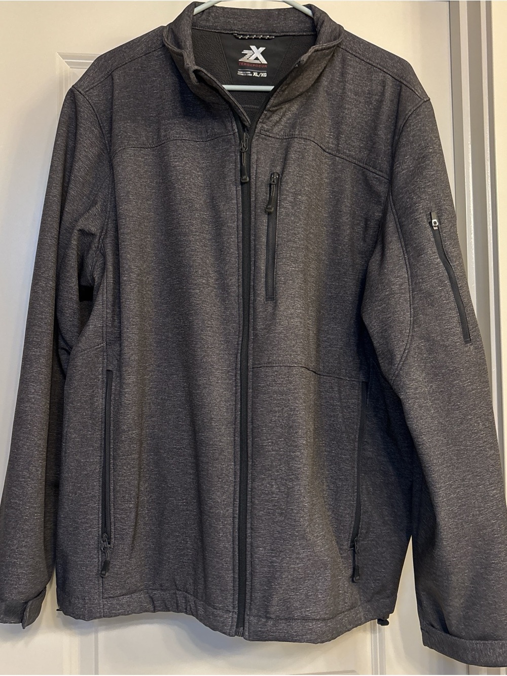 ZeroXposur Men's Dark Gray Softshell Windbreaker Jacket